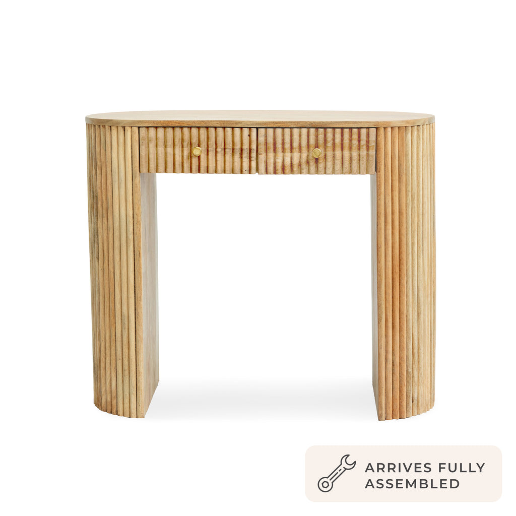 Finley Mango Wood Dressing Table Console - Natural