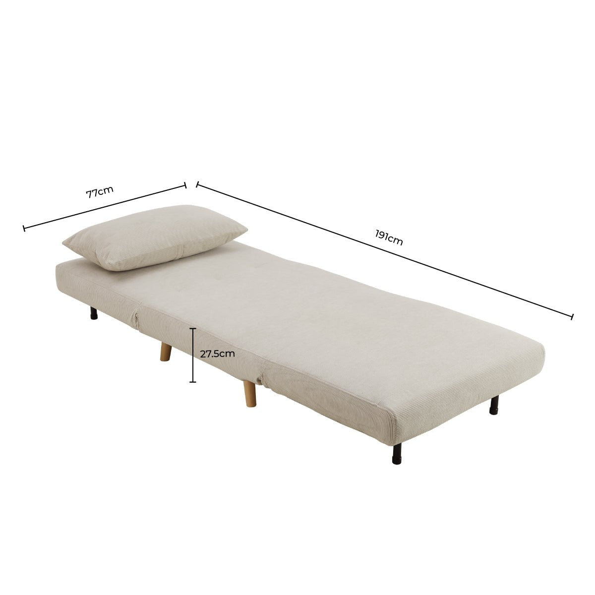 Seattle Single Click Clack Sofa Bed - Olive Green