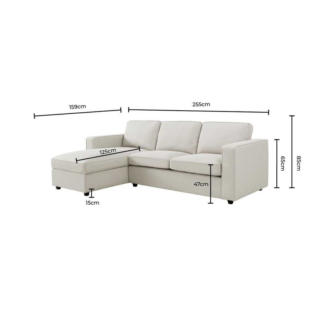 Soho Left Hand Storage Chaise Sofa - Grey