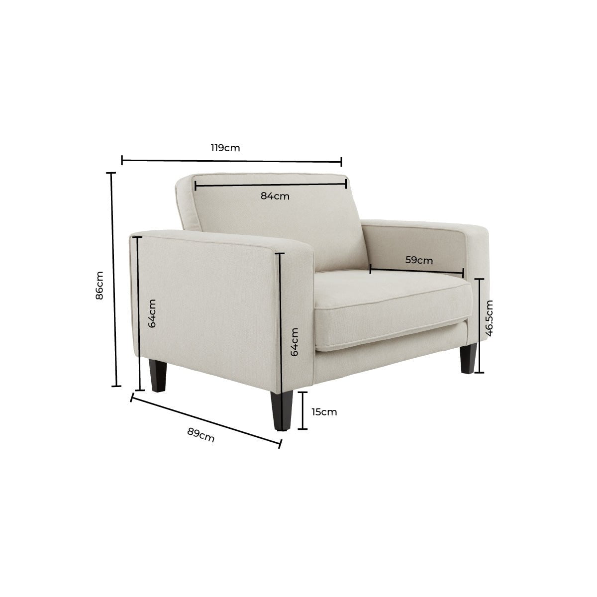 Soho Bouclé Loveseat - Ivory