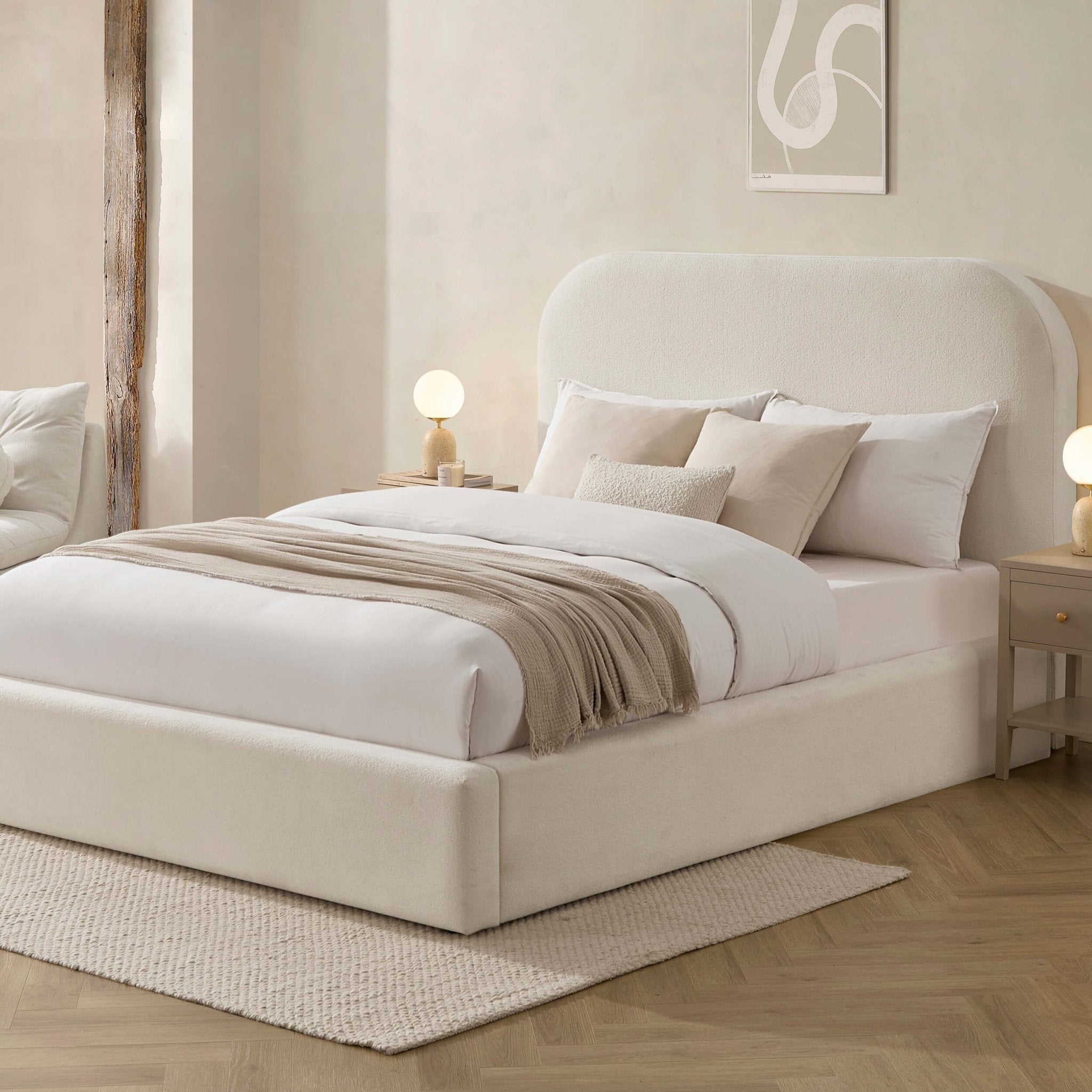 Aintree Ottoman Storage Bed - Teddy Cream