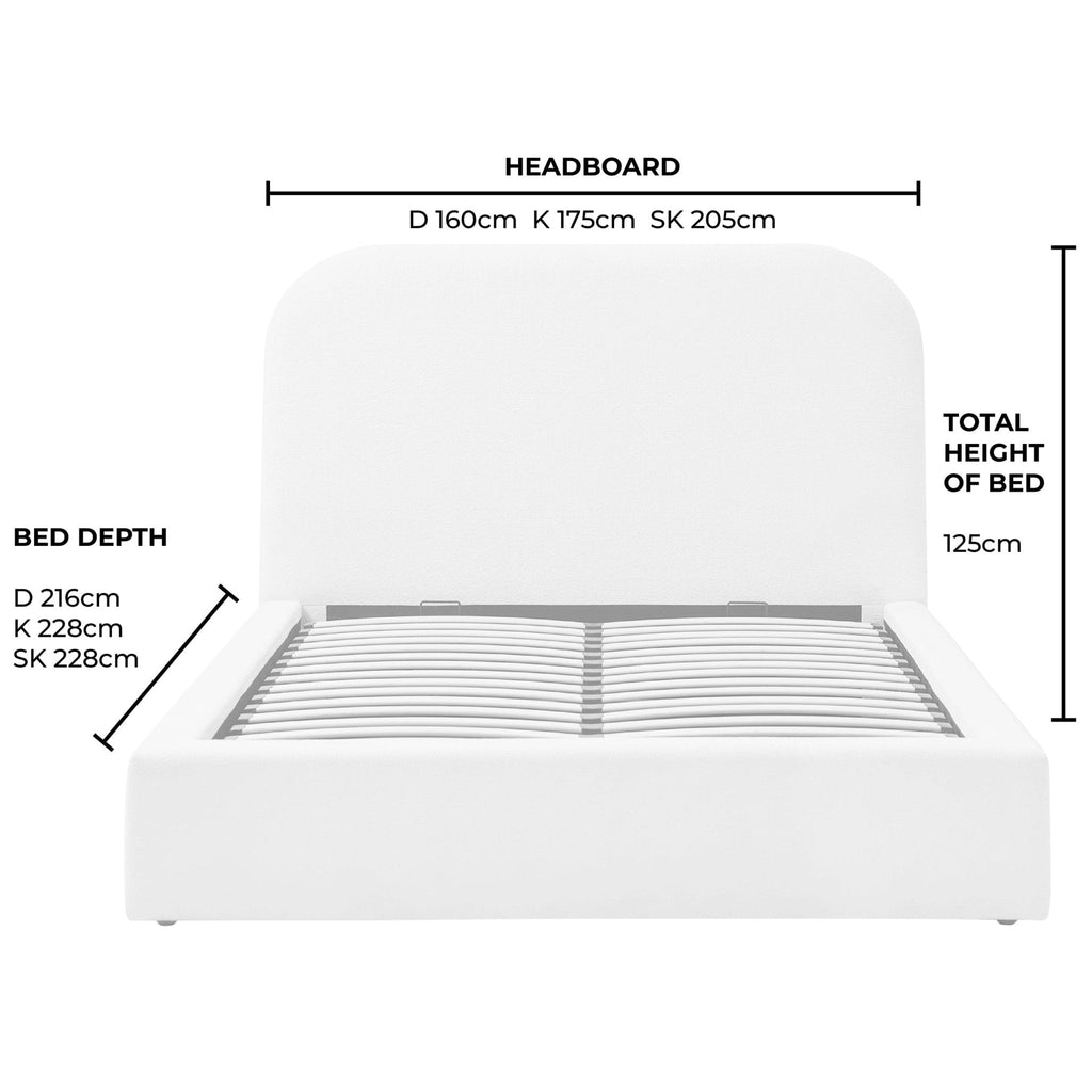Aintree Ottoman Storage Bed - Teddy Cream