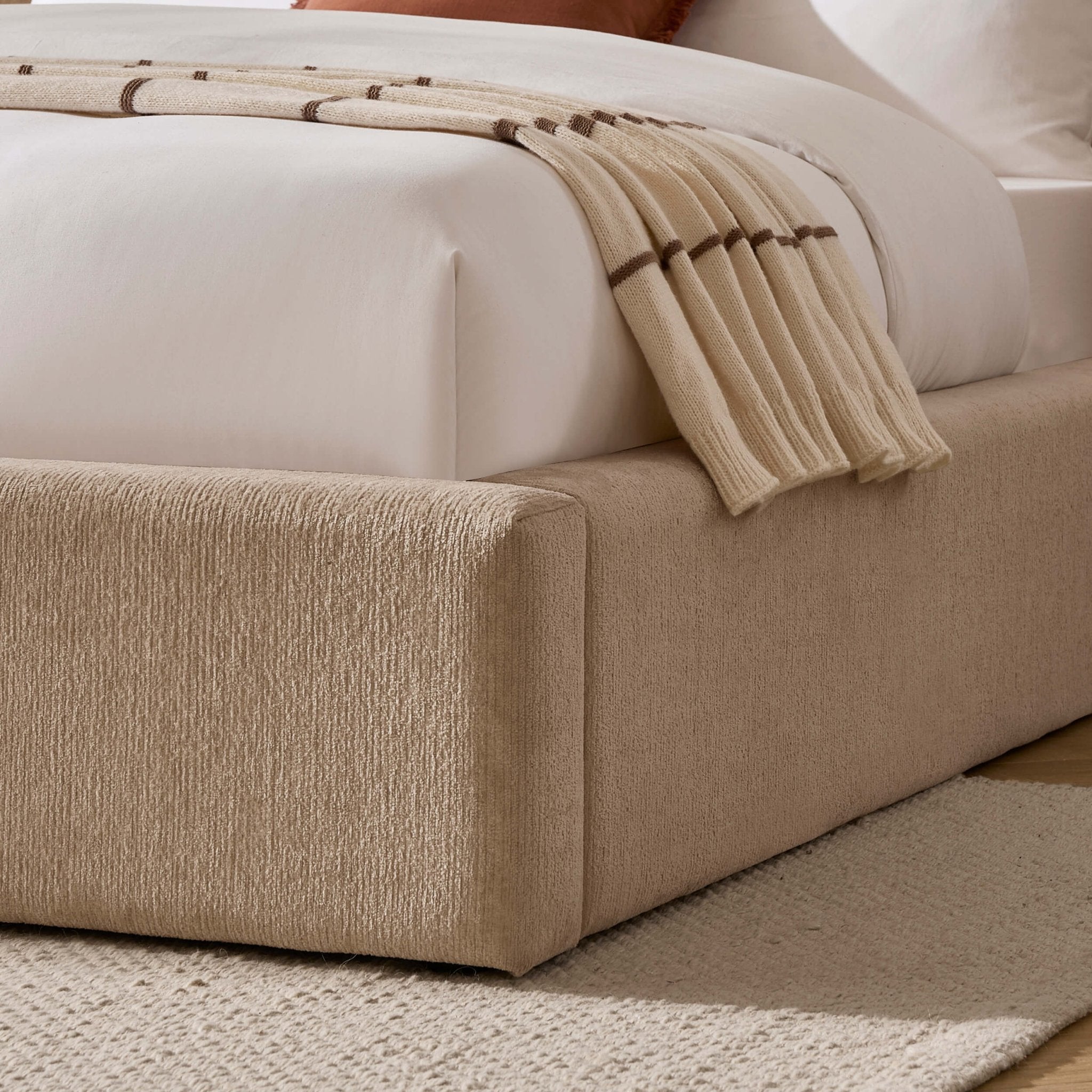 Aintree Ottoman Storage Bed - Textured Oatmeal