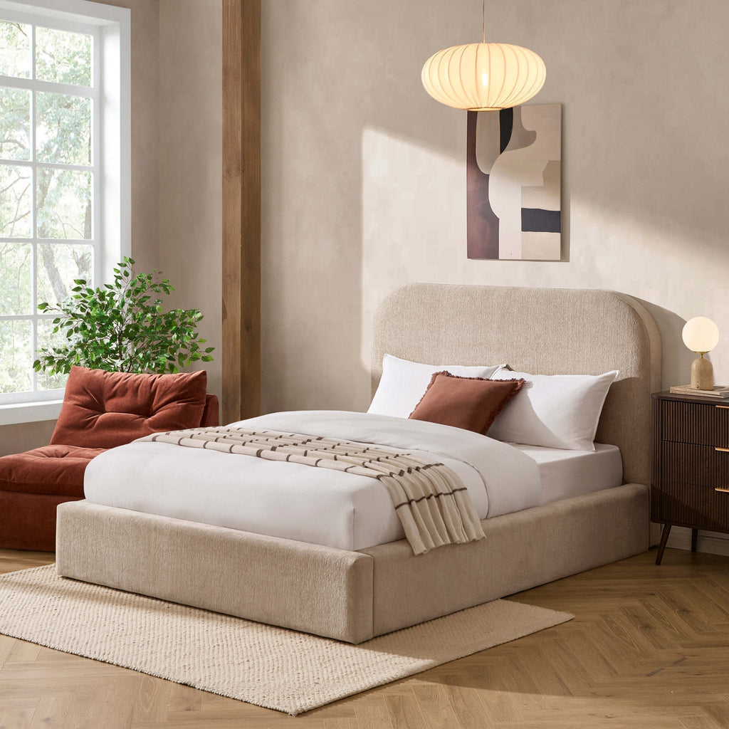 Aintree Ottoman Storage Bed - Textured Oatmeal
