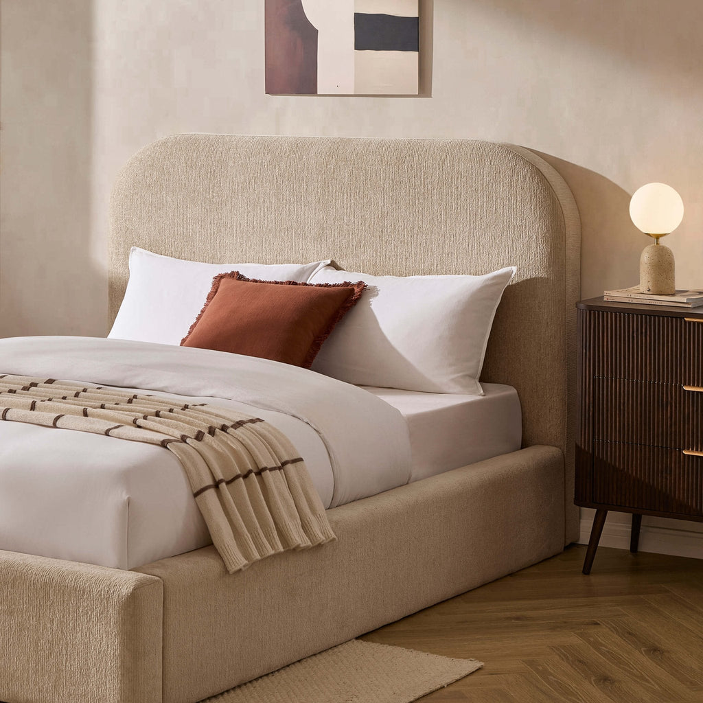 Aintree Ottoman Storage Bed - Textured Oatmeal
