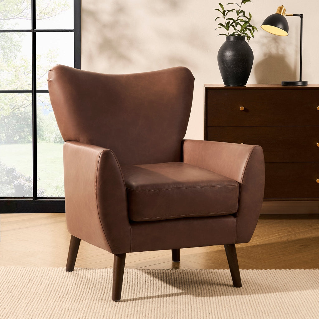 Alia Accent Chair - Faux Leather Tan