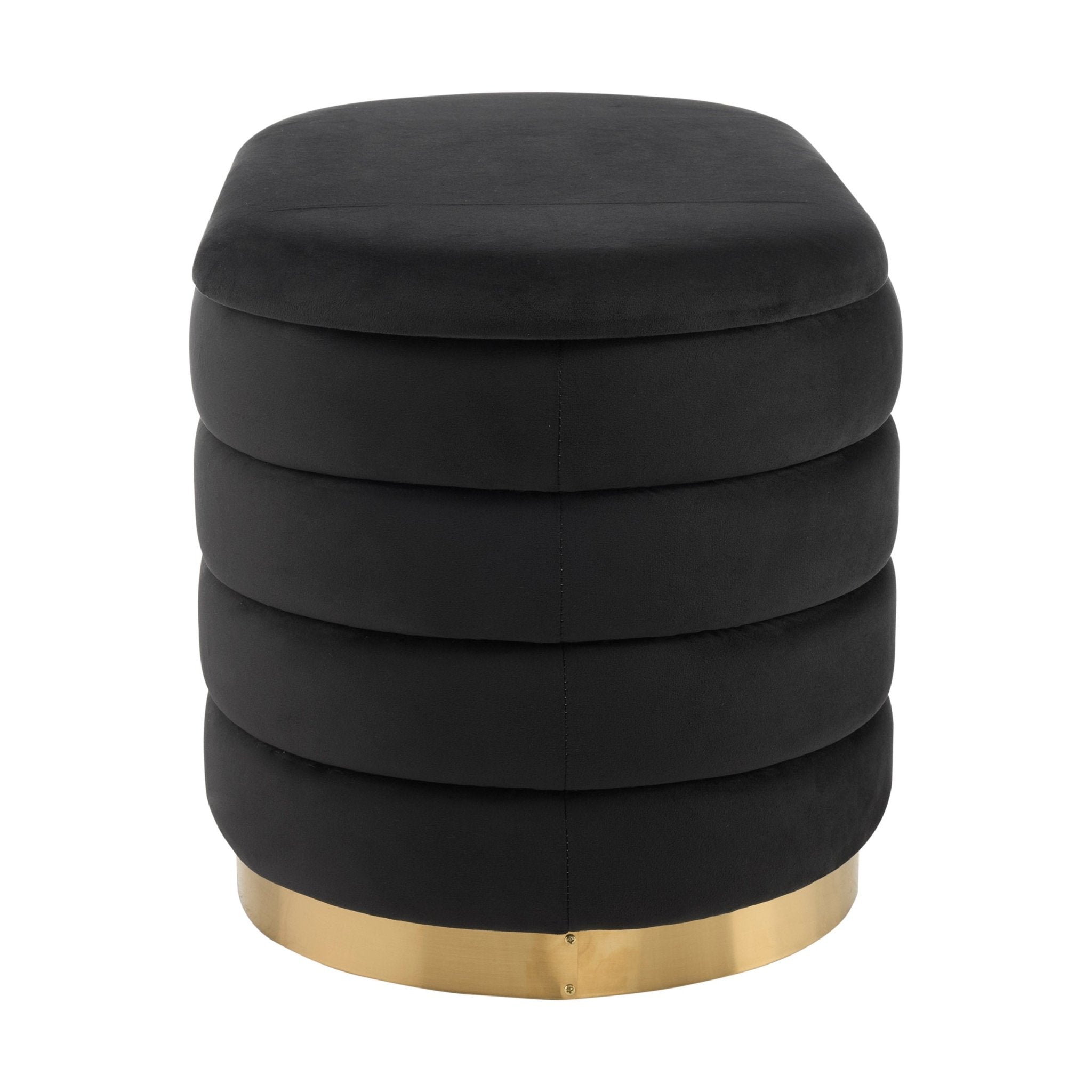 Almondbury Panelled Ottoman and Stool Set - Ink