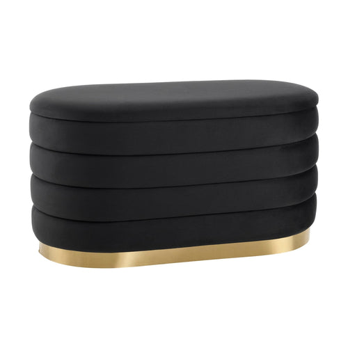 Almondbury Panelled Ottoman and Stool Set - Ink