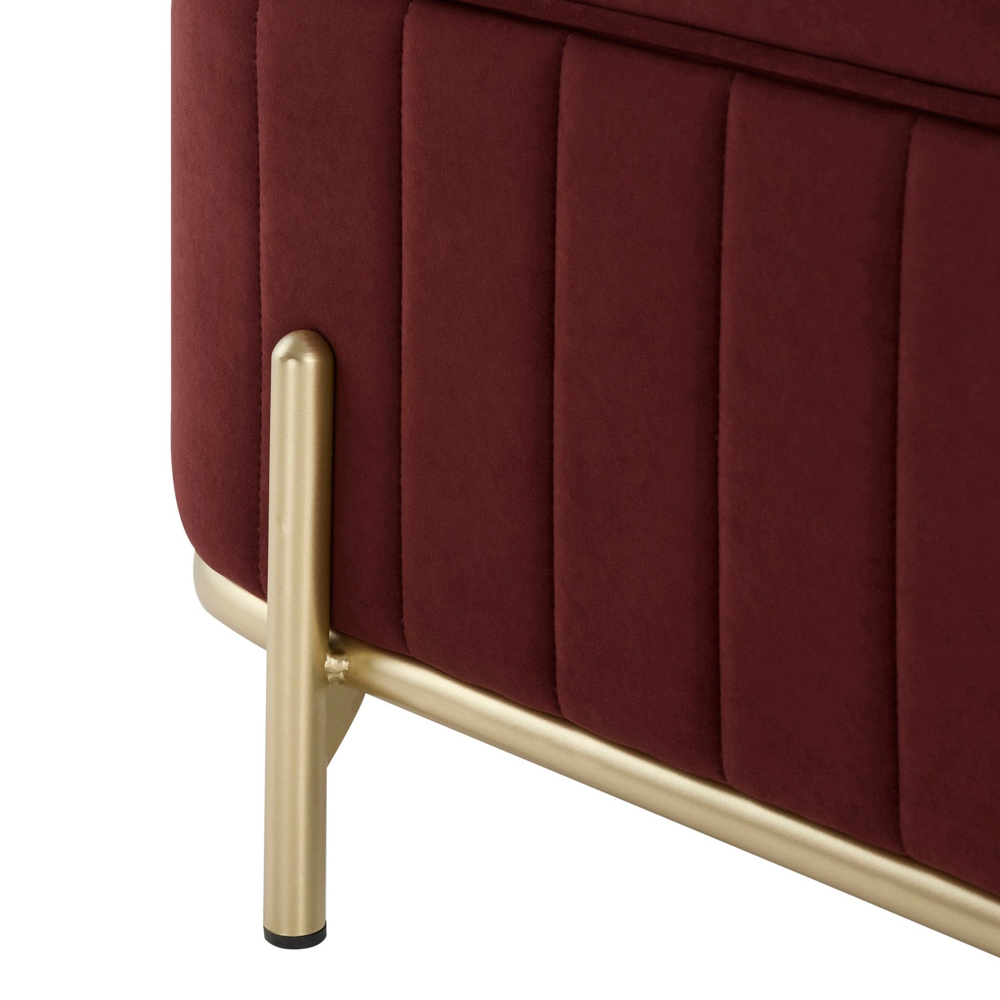 Altrincham Panelled Storage Ottoman - Rust