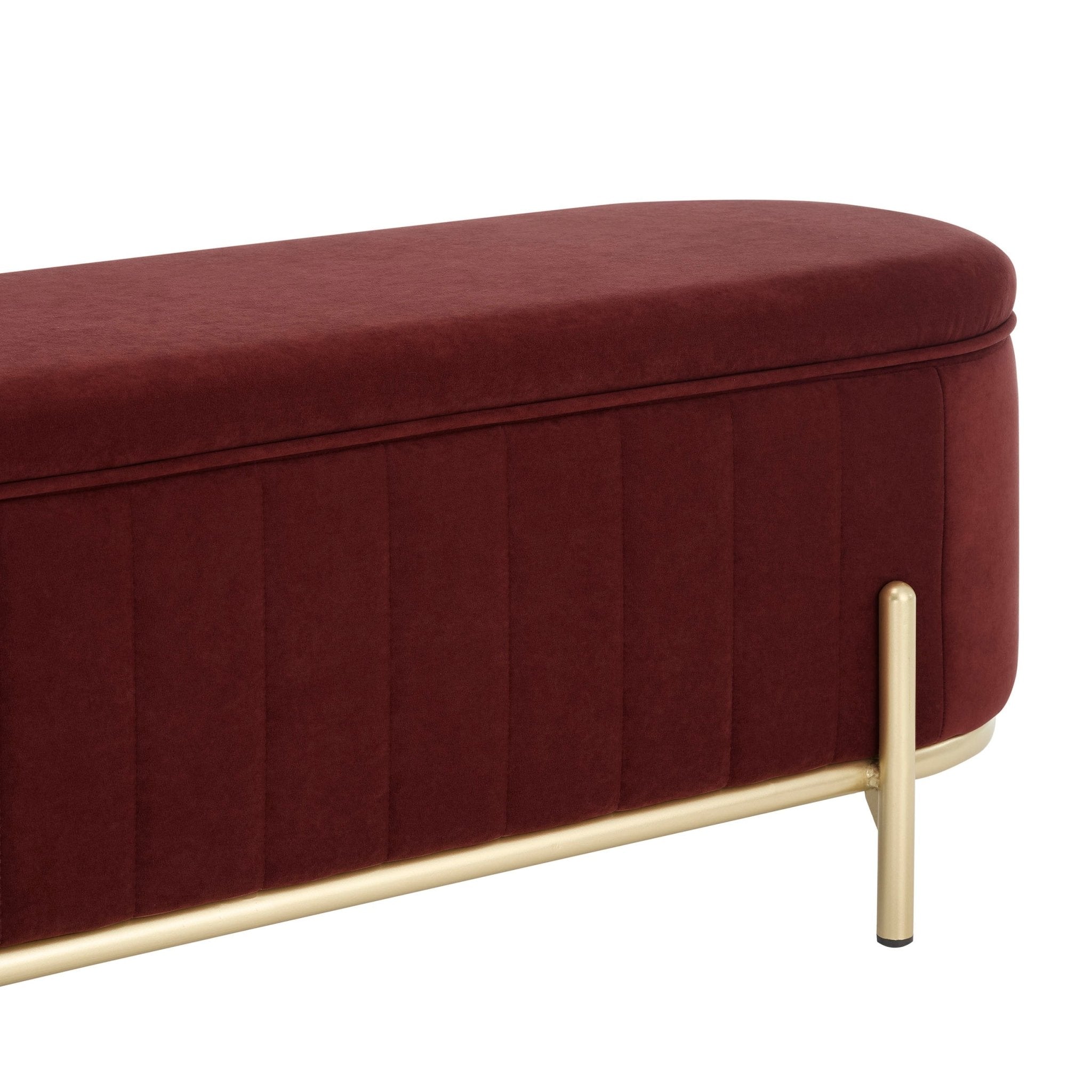 Altrincham Panelled Storage Ottoman - Rust