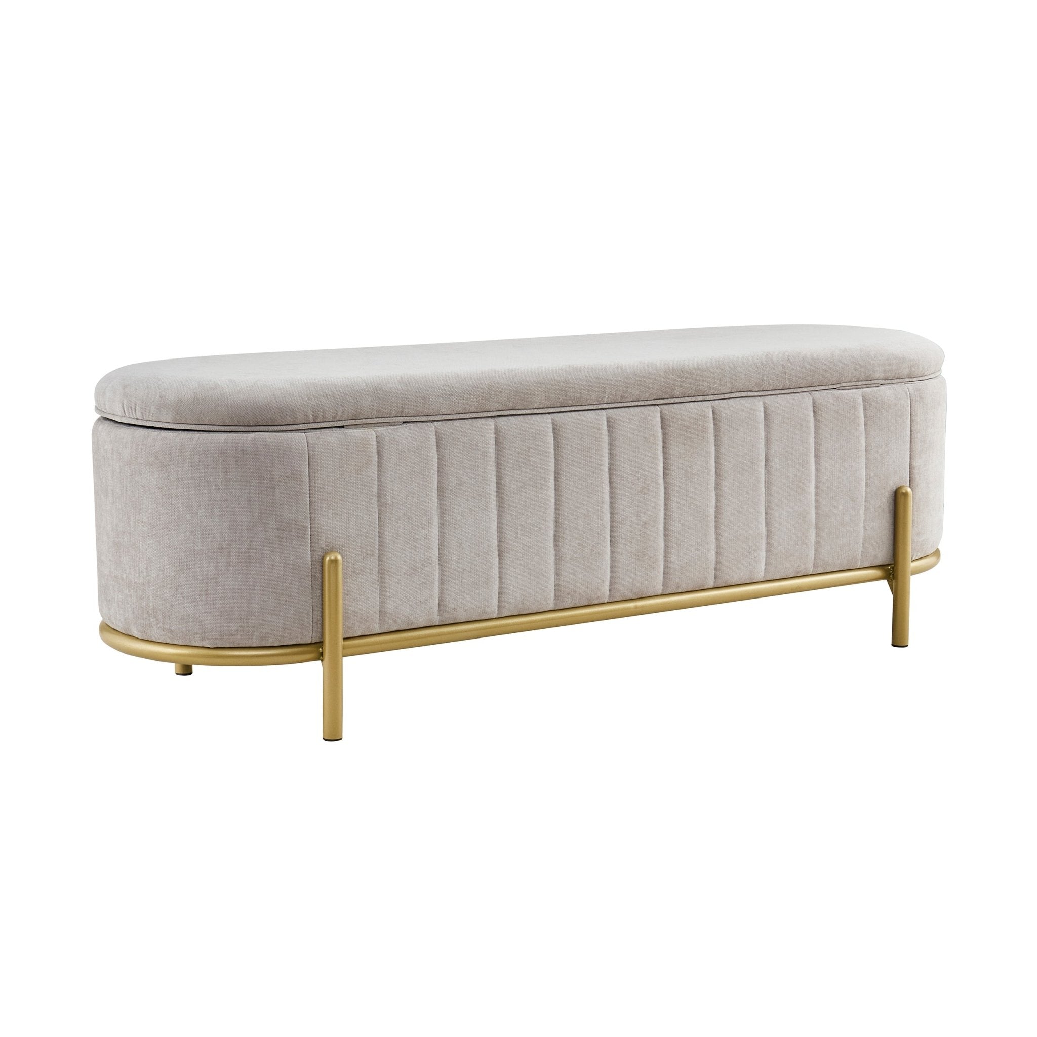 Altrincham Storage Ottoman - Chenille Light Grey