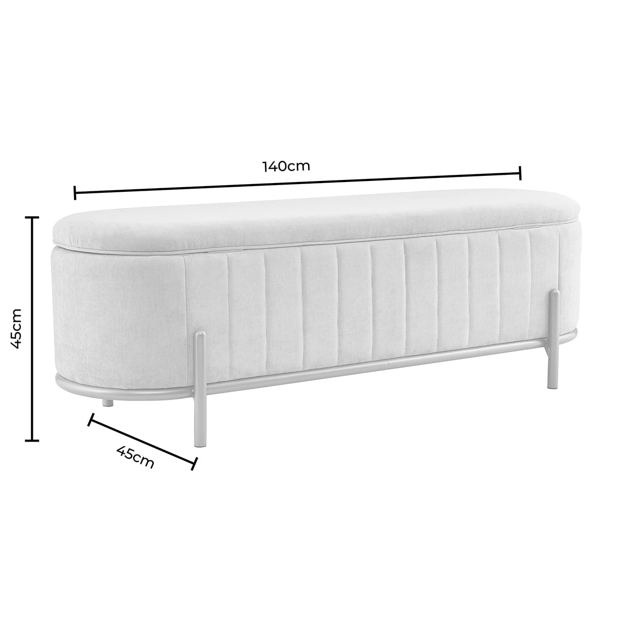 Altrincham Storage Ottoman - Chenille Light Grey