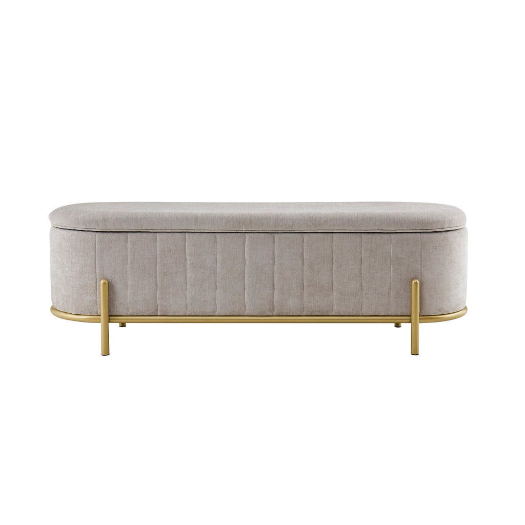 Altrincham Storage Ottoman - Chenille Light Grey