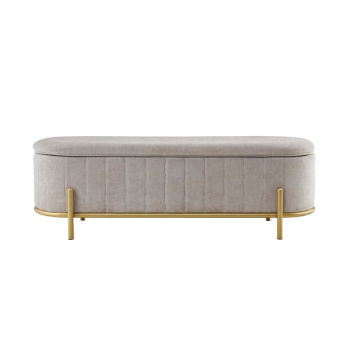Altrincham Storage Ottoman - Chenille Light Grey