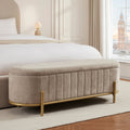 Altrincham Storage Ottoman - Chenille Light Grey
