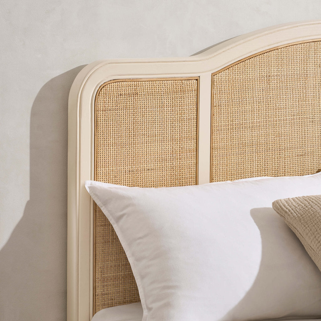 Annecy Rattan Bed Frame - Cream