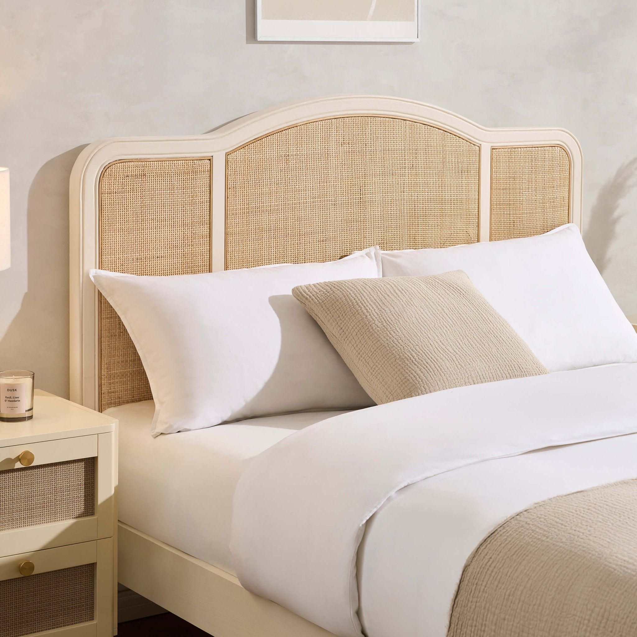 Annecy Rattan Bed Frame - Cream