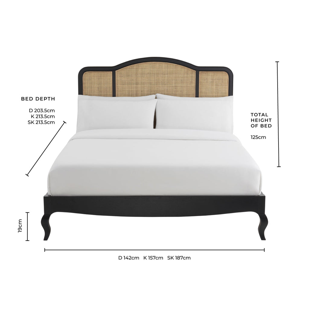 Annecy Rattan Bed Frame - Cream