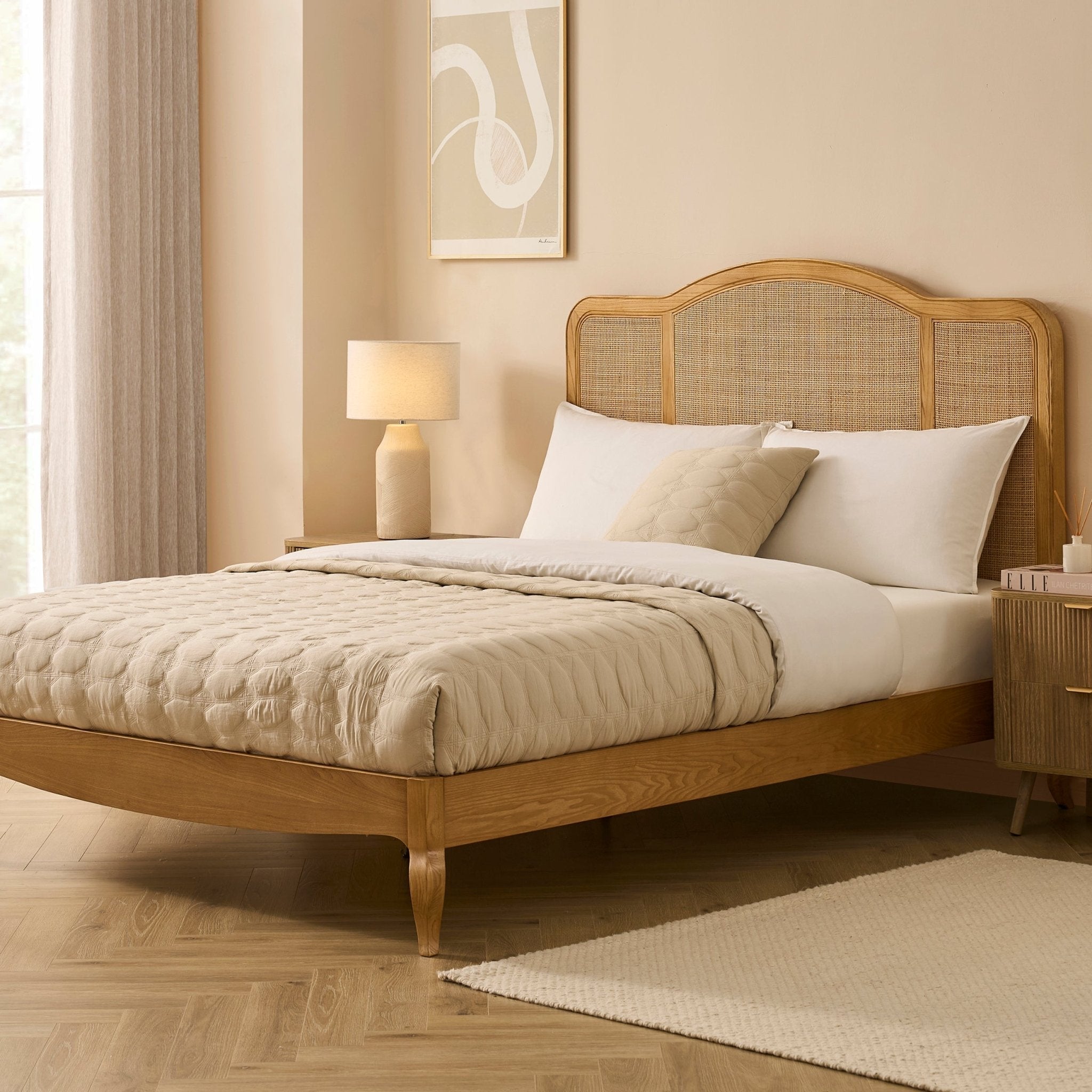 Annecy Rattan Bed Frame - Natural