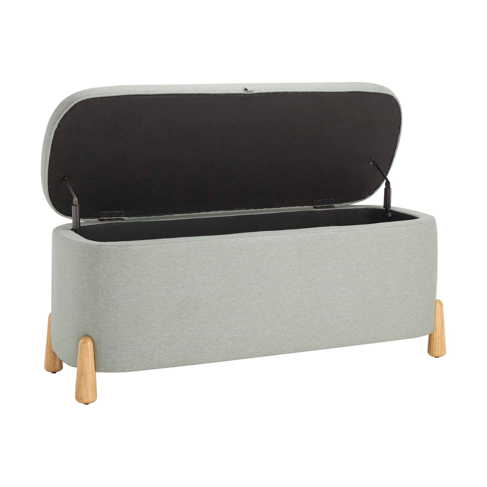 Appleton Curved Storage Bench - Blue Stripe