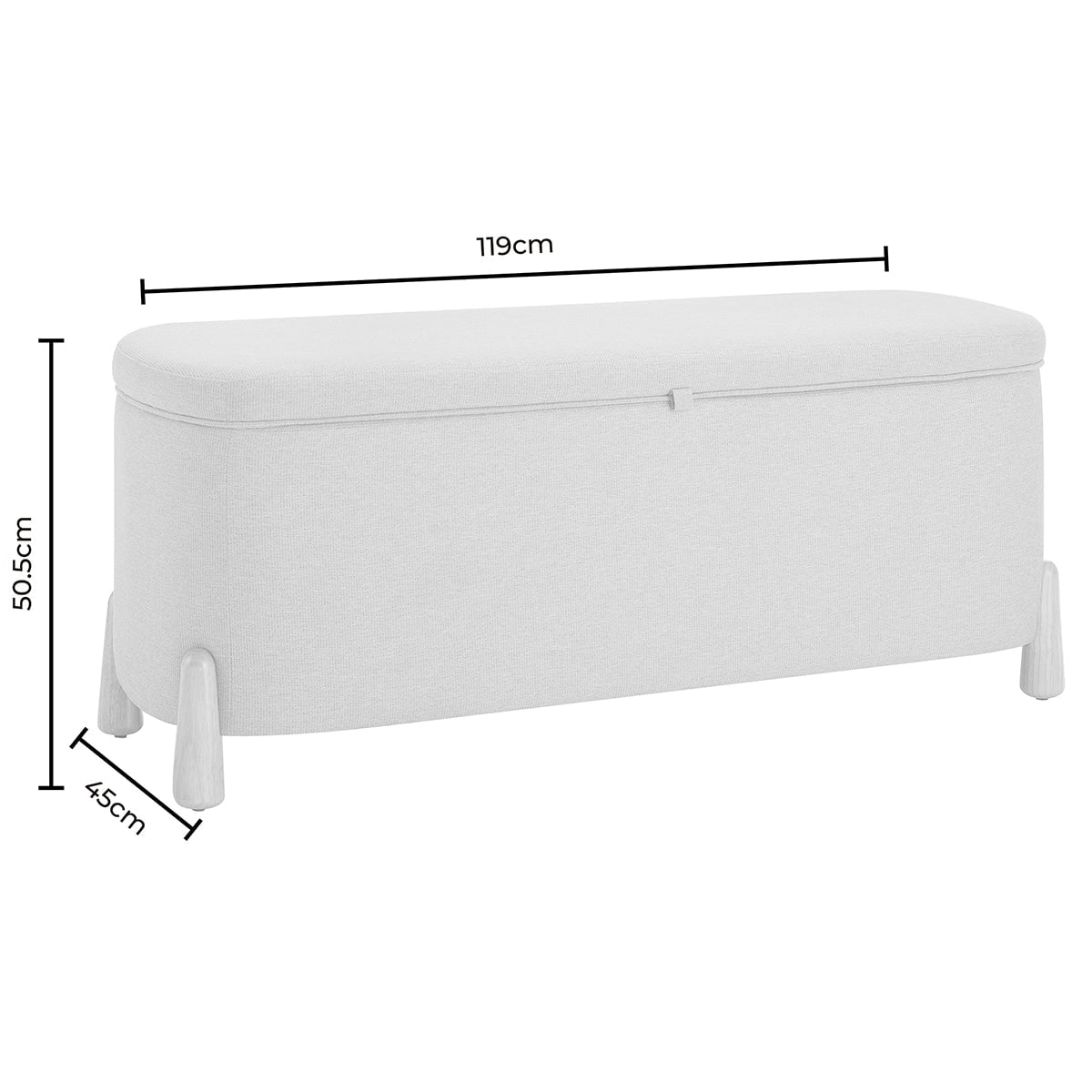 Appleton Curved Storage Bench - Blue Stripe