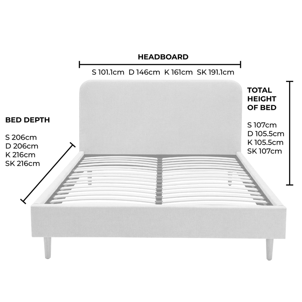 Ascot Bed Frame - Chenille Light Grey