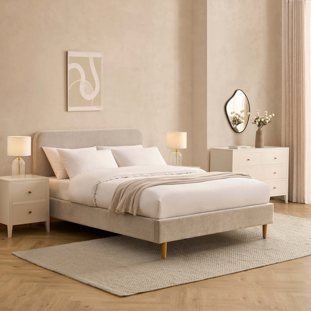 Ascot Bed Frame - Chenille Light Grey
