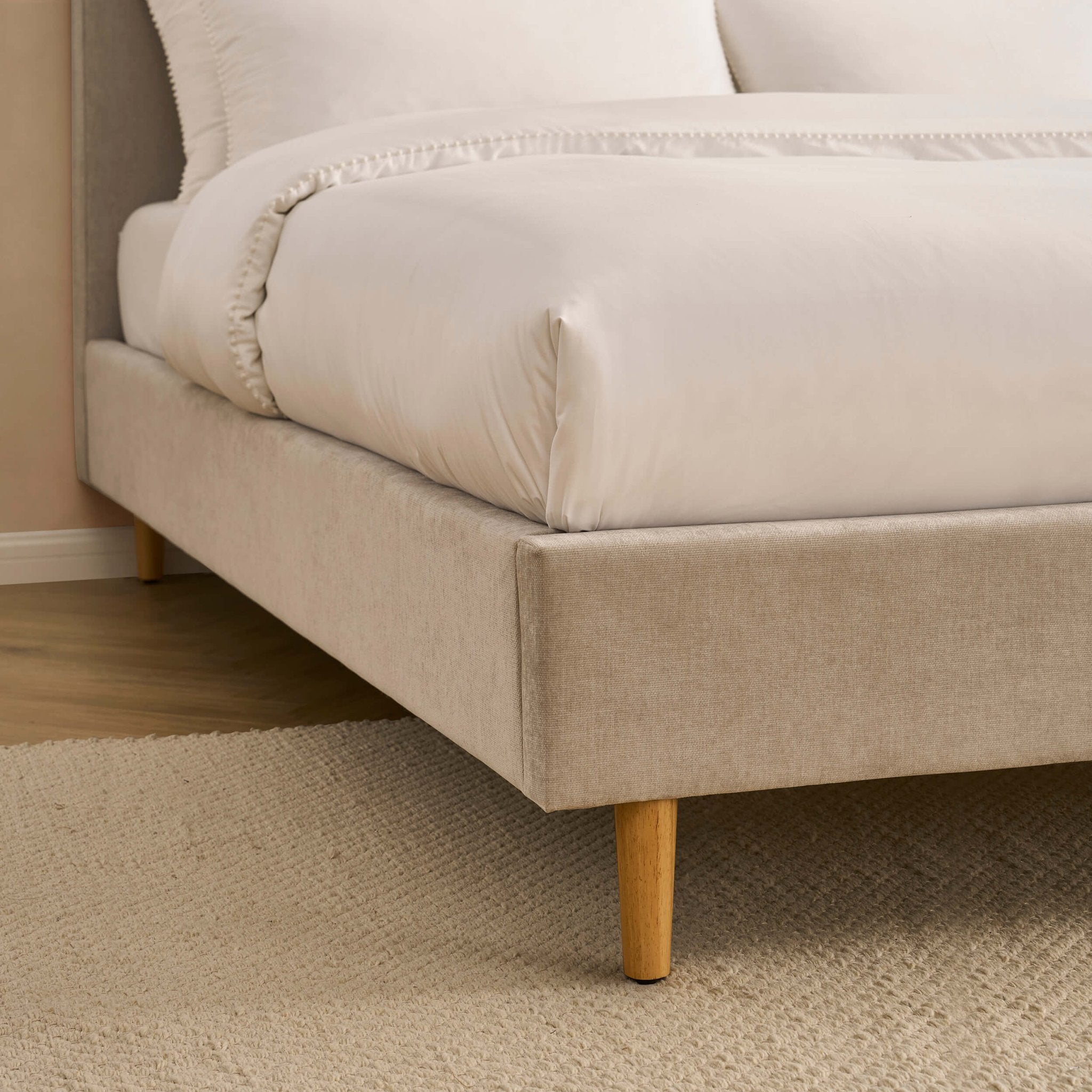 Ascot Bed Frame - Chenille Light Grey