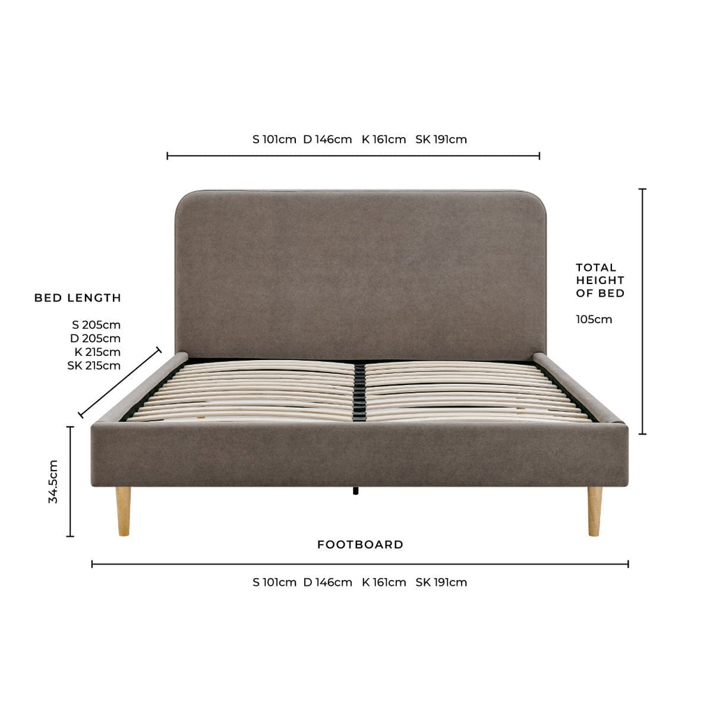 Ascot Bed Frame - Taupe