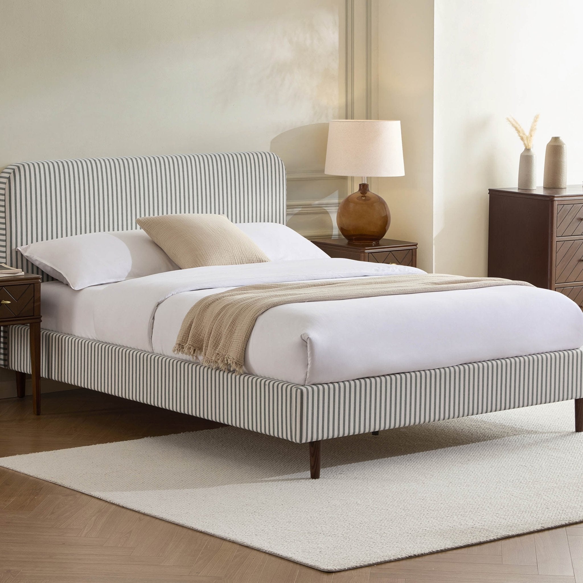 Ascot Bed Frame - Sage Stripe