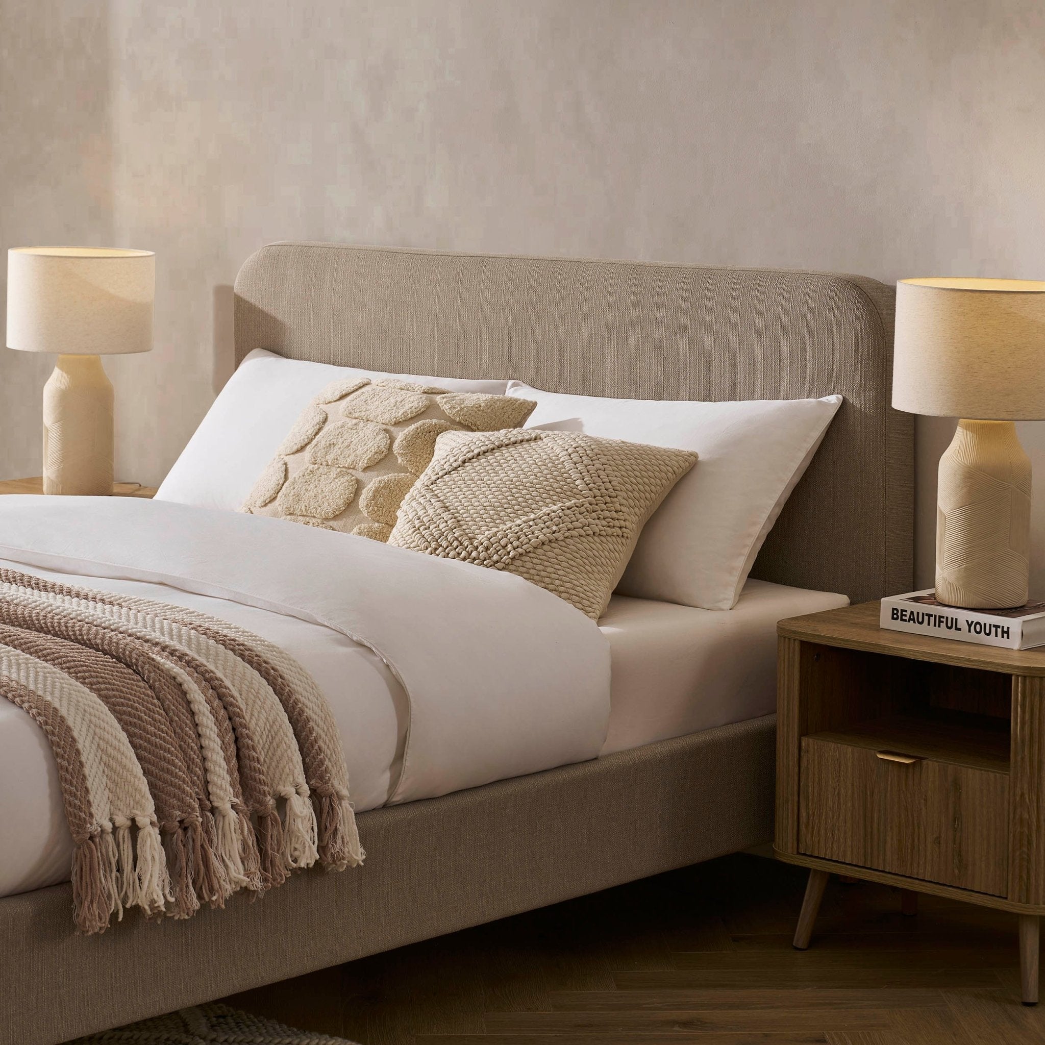 Ascot Bed Frame - Stone Grey