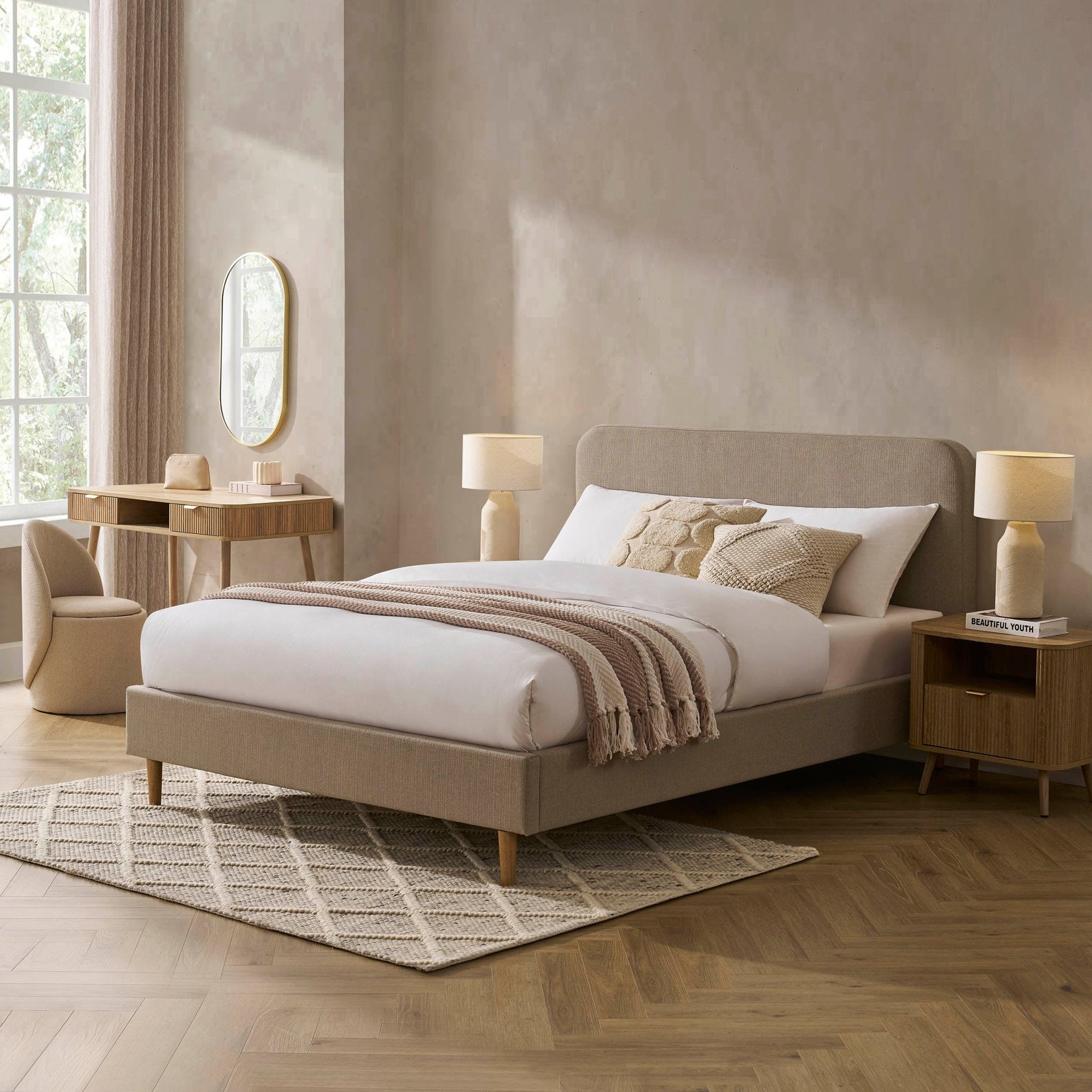 Ascot Bed Frame - Stone Grey