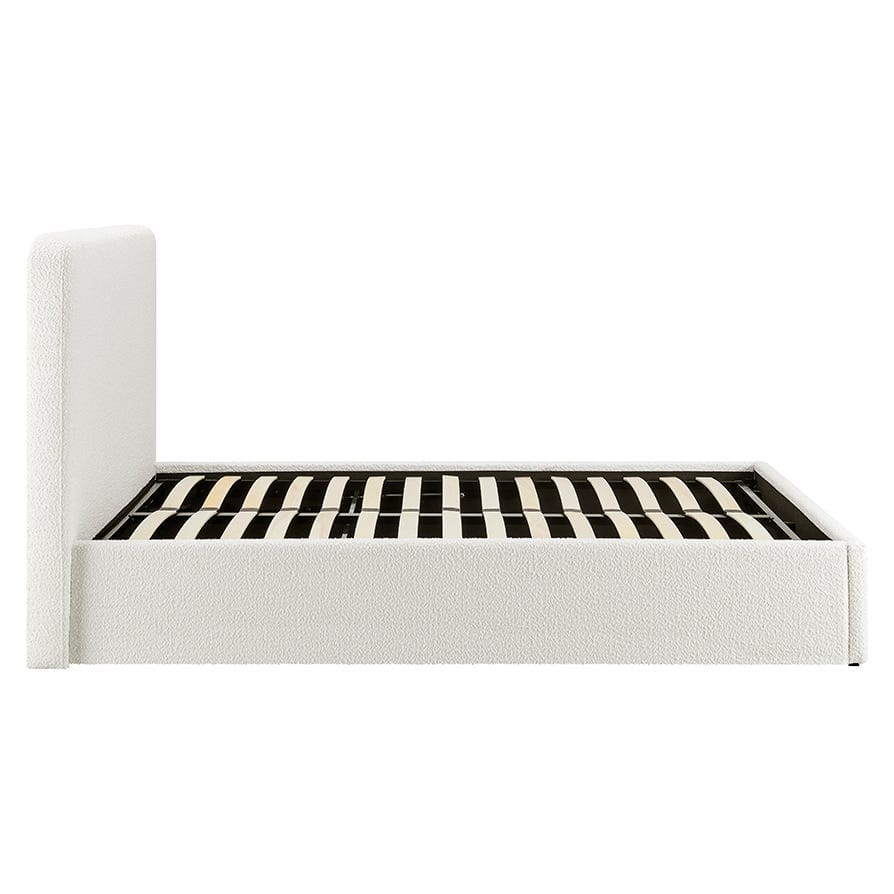 Ascot Bouclé Ottoman Storage Bed - Off White