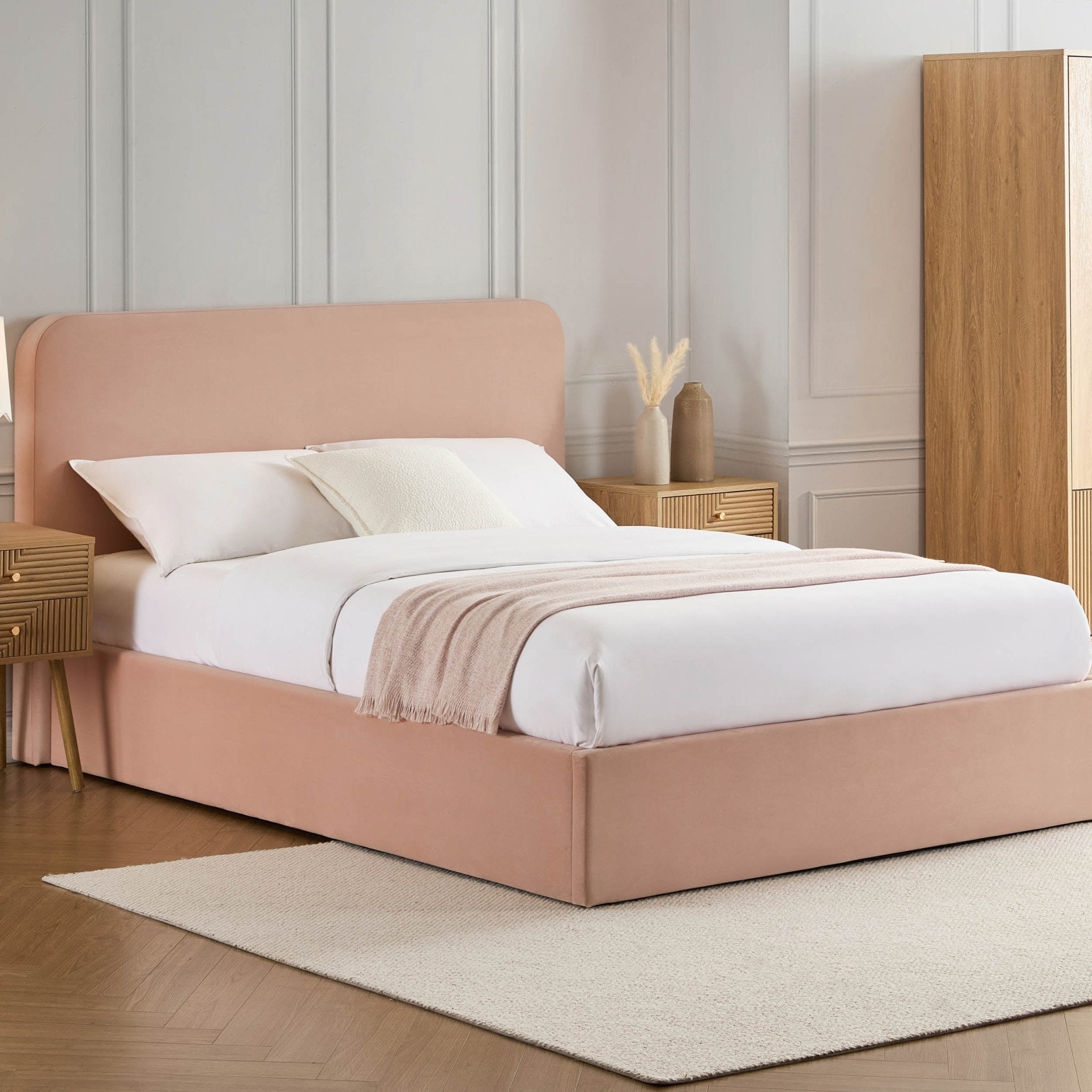 Ascot Ottoman Storage Bed - Blush