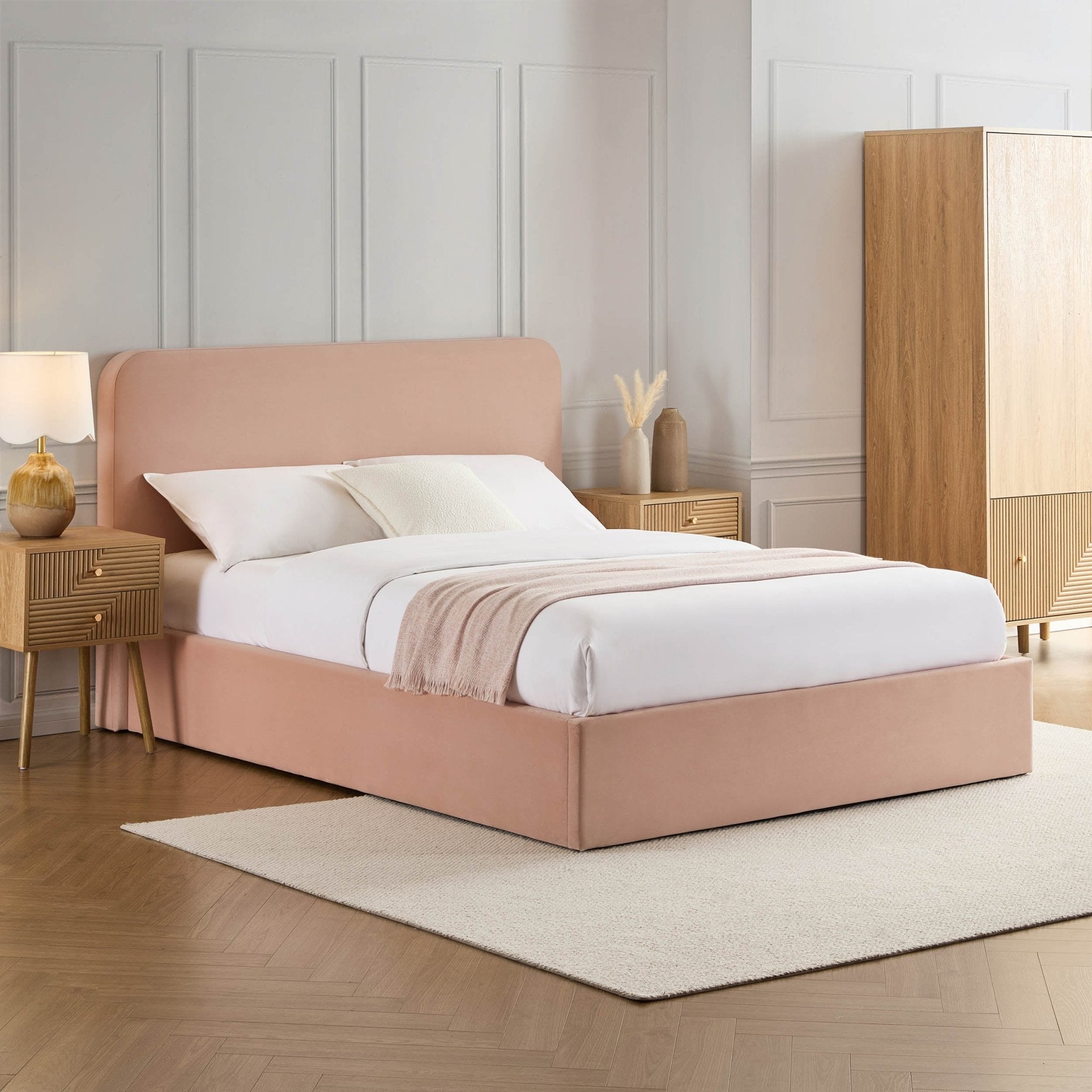 Ascot Ottoman Storage Bed - Blush