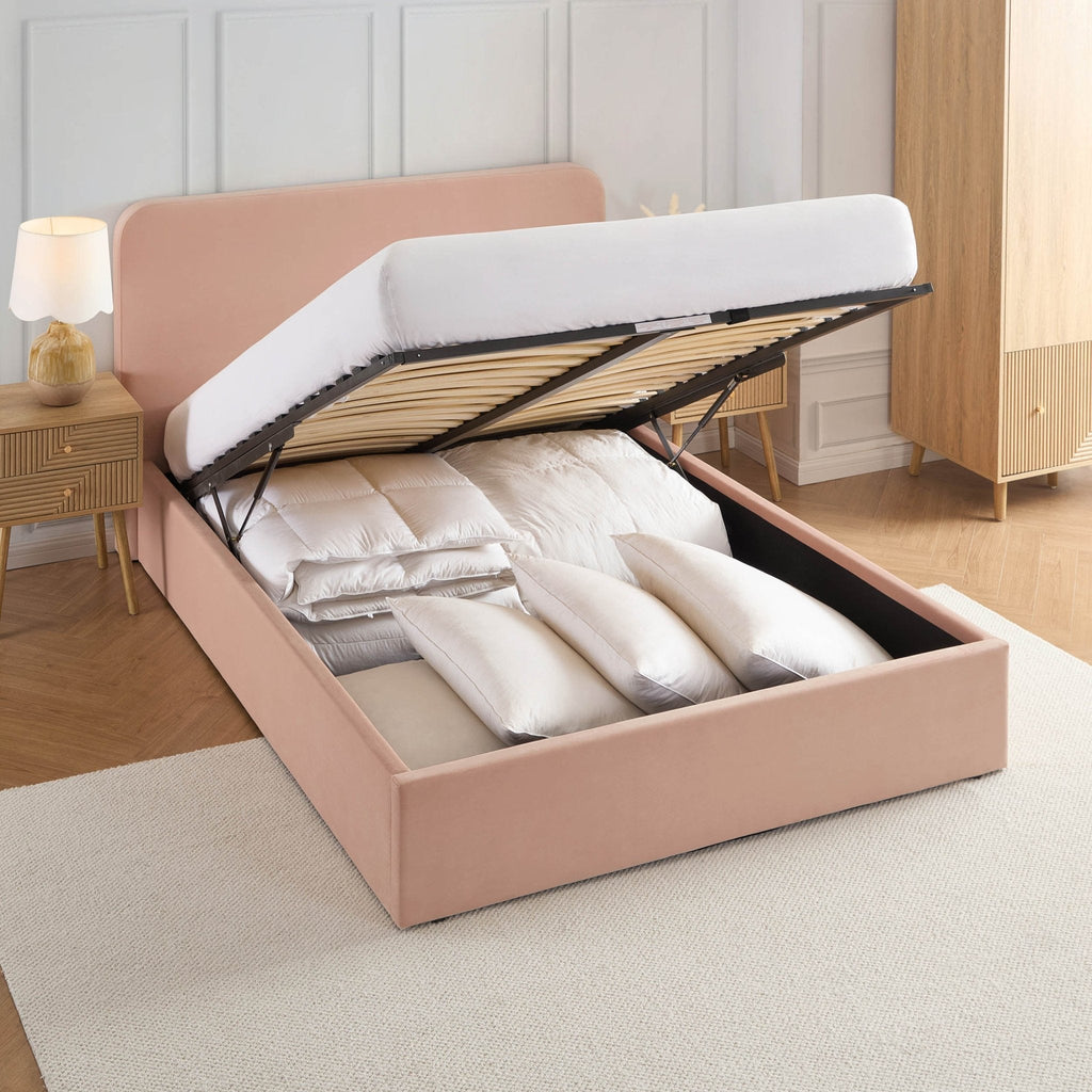 Ascot Ottoman Storage Bed - Blush