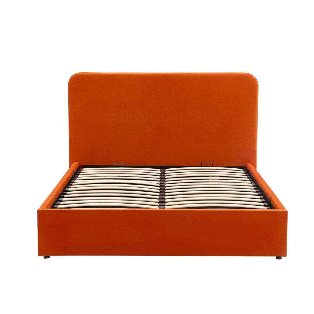 Ascot Ottoman Storage Bed - Bright Orange