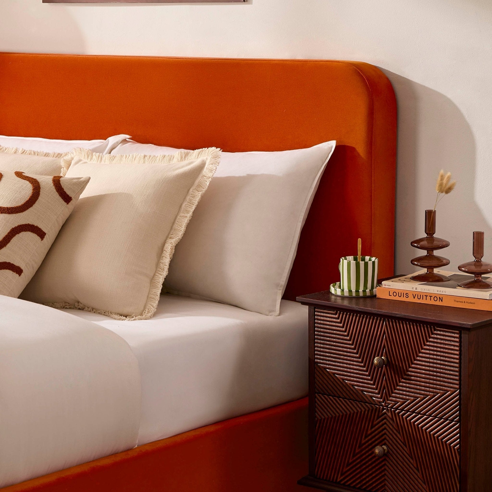 Ascot Ottoman Storage Bed - Bright Orange