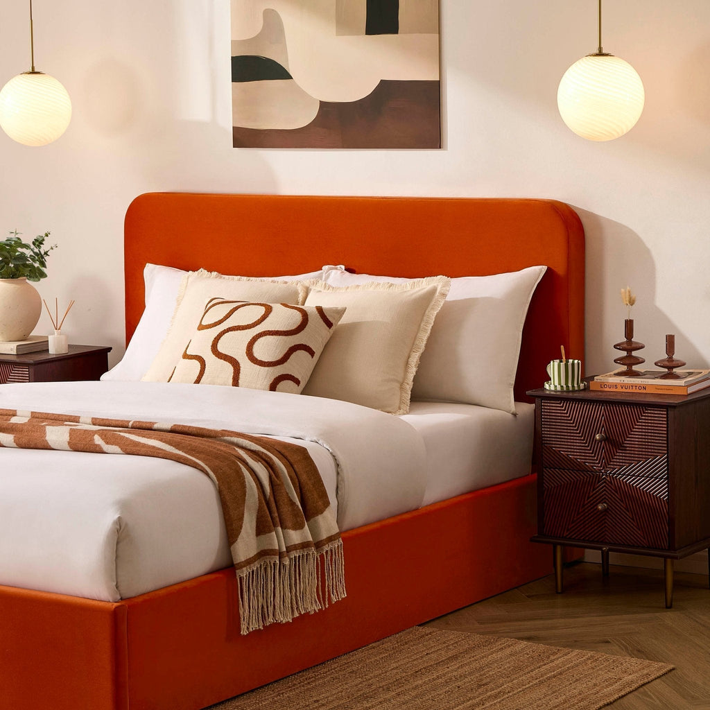Ascot Ottoman Storage Bed - Bright Orange