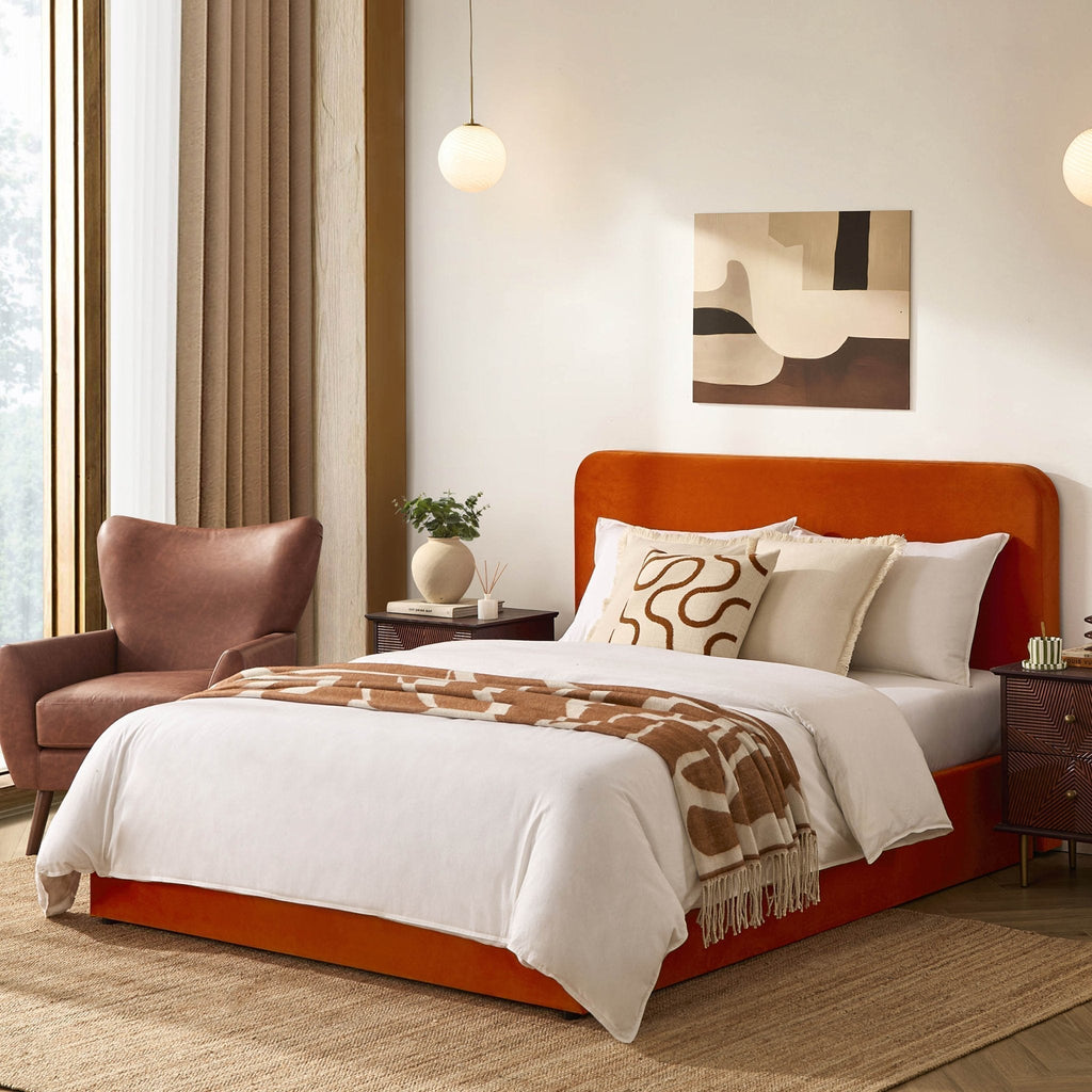 Ascot Ottoman Storage Bed - Bright Orange