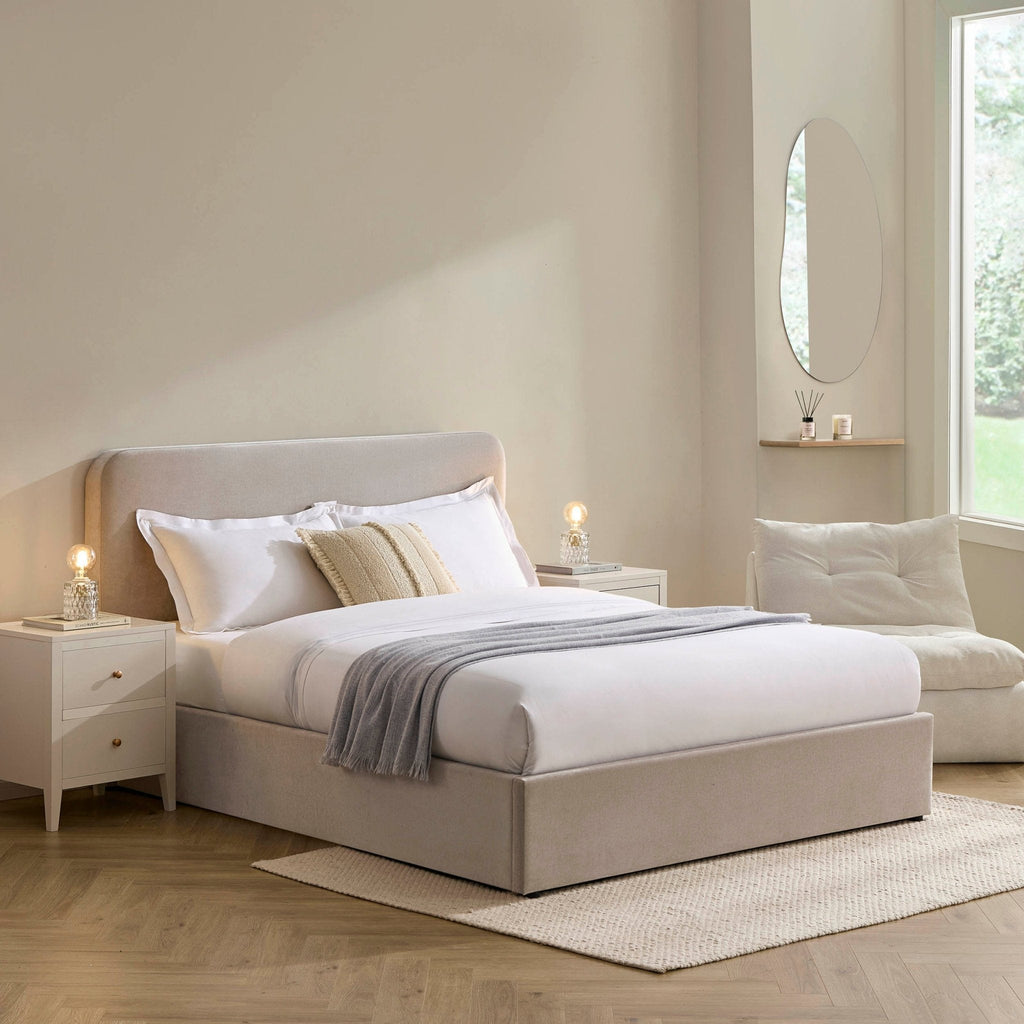Ascot Ottoman Storage Bed - Chenille Light Grey