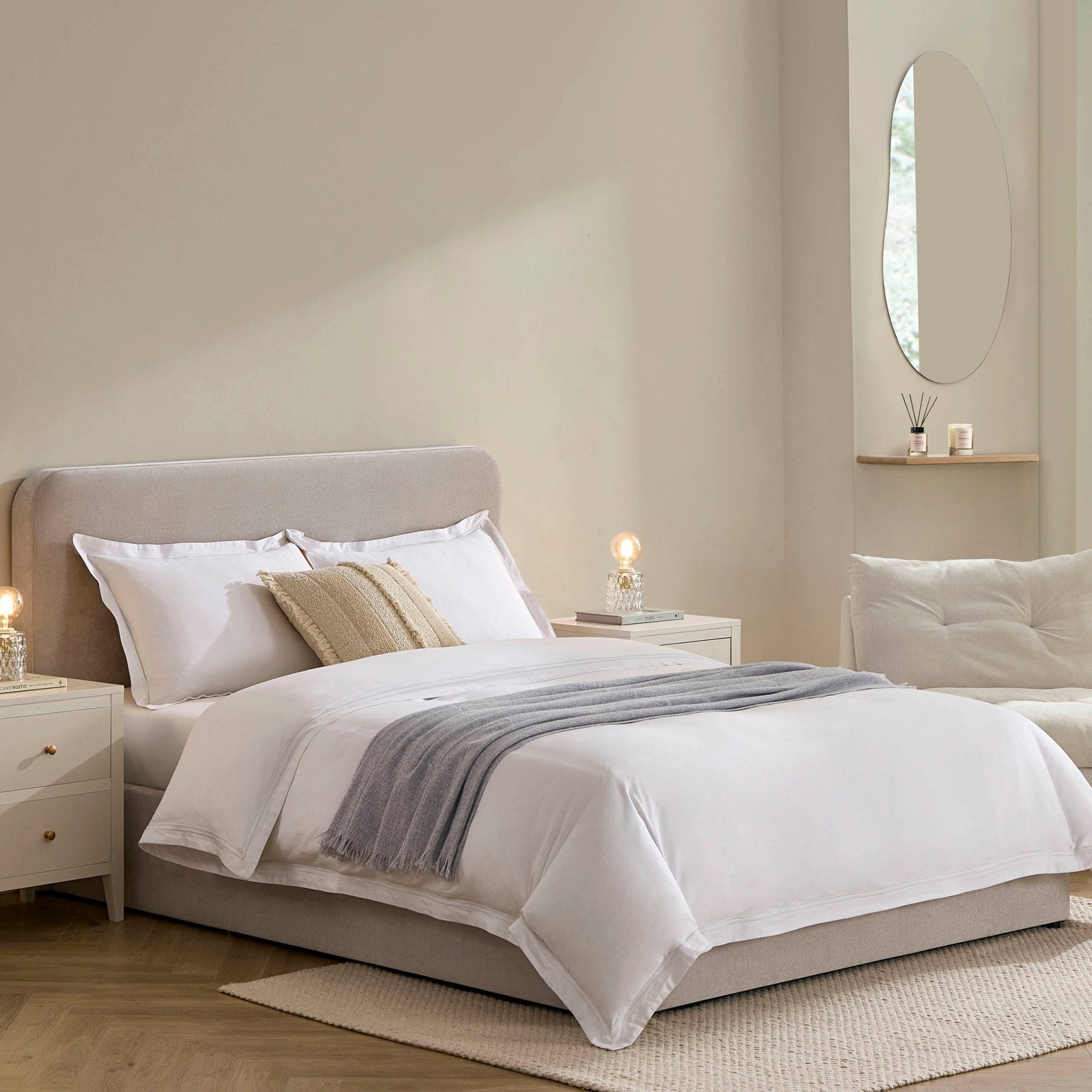Ascot Ottoman Storage Bed - Chenille Light Grey