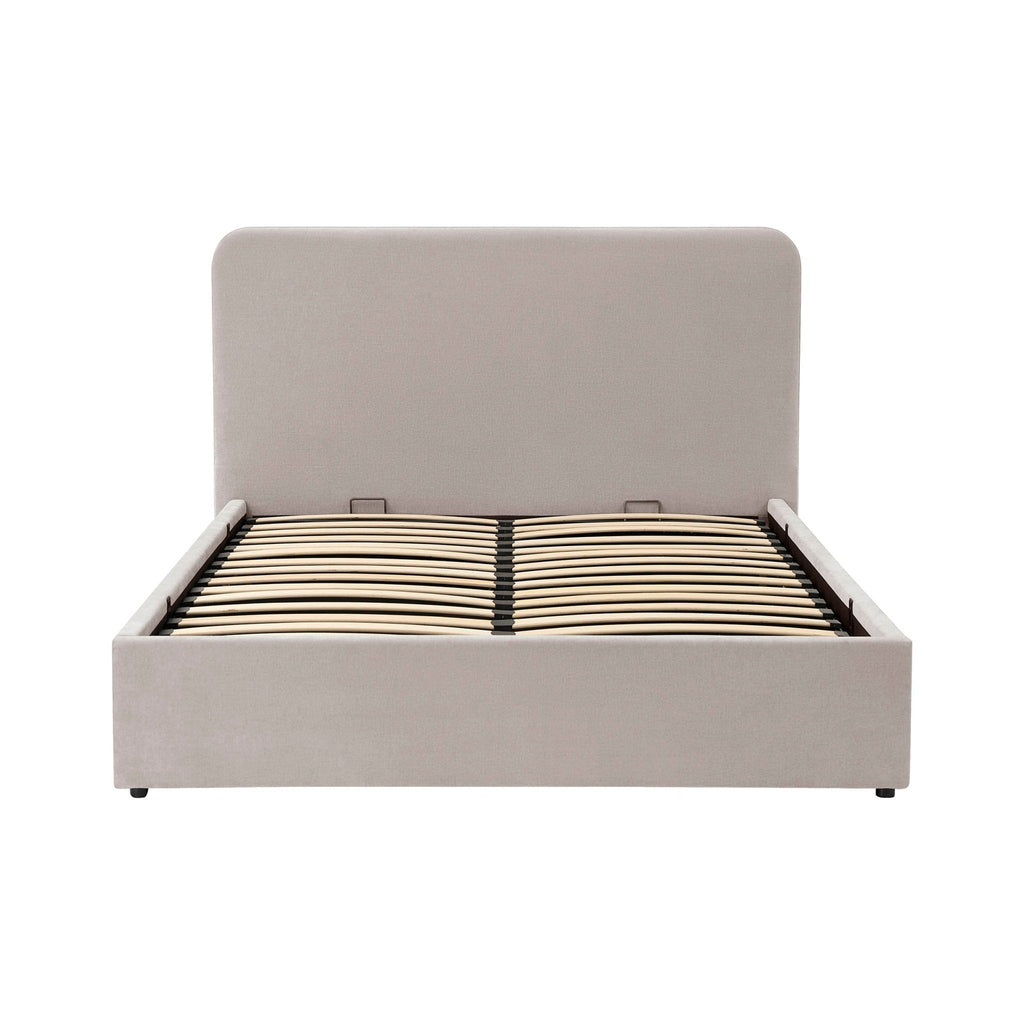 Ascot Ottoman Storage Bed - Chenille Light Grey