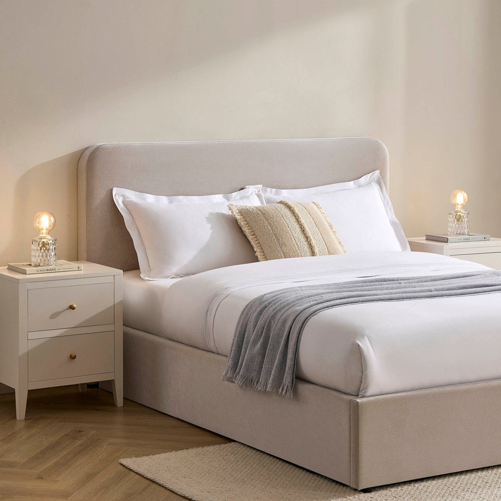 Ascot Ottoman Storage Bed - Chenille Light Grey