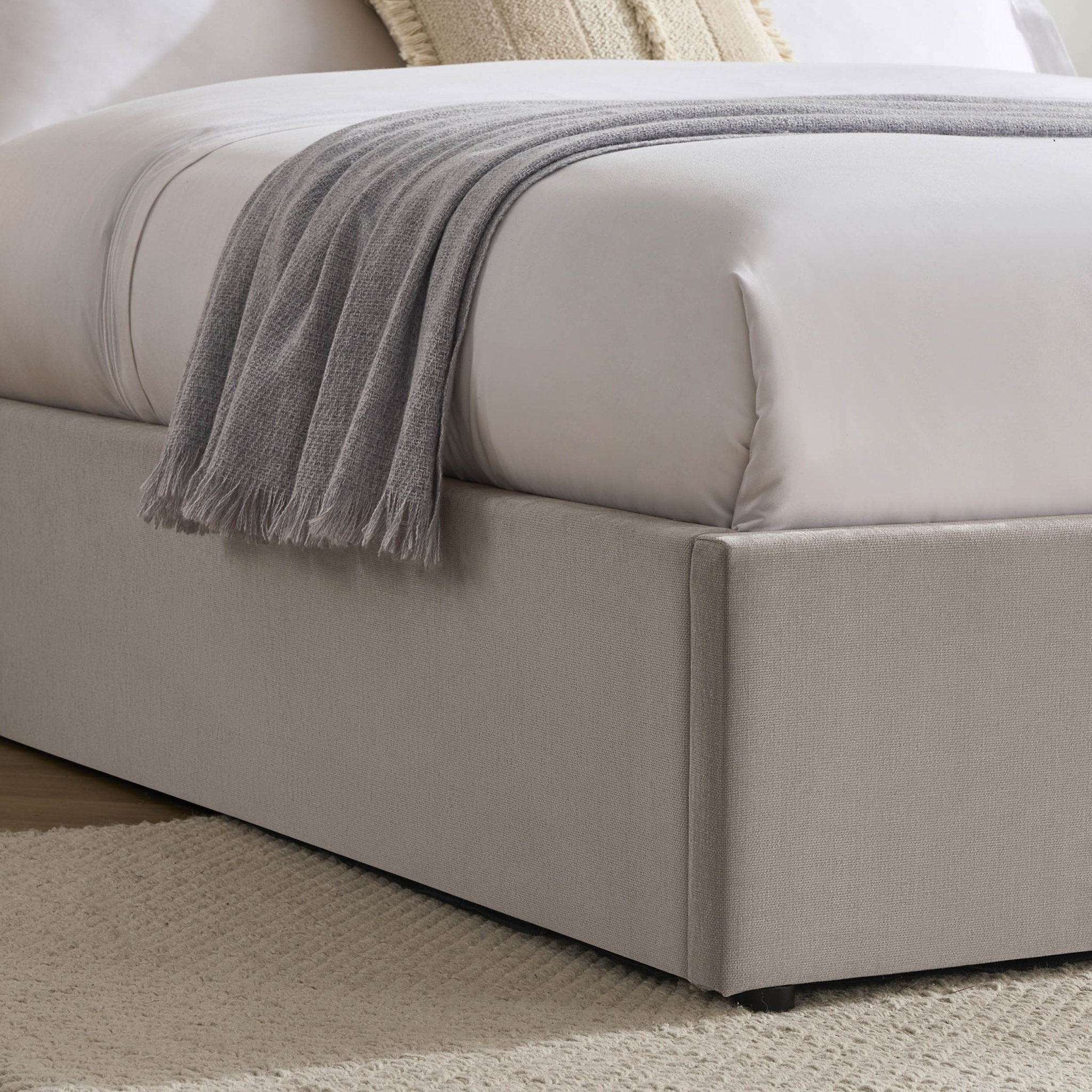 Ascot Ottoman Storage Bed - Chenille Light Grey