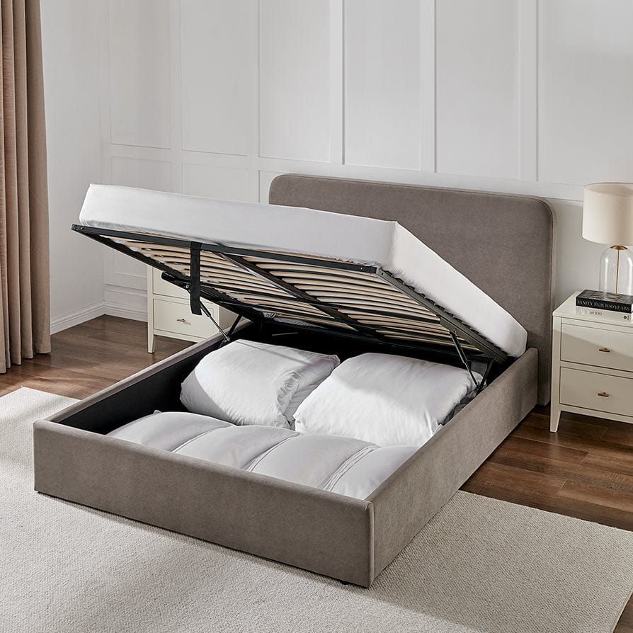 Ascot Ottoman Storage Bed - Taupe