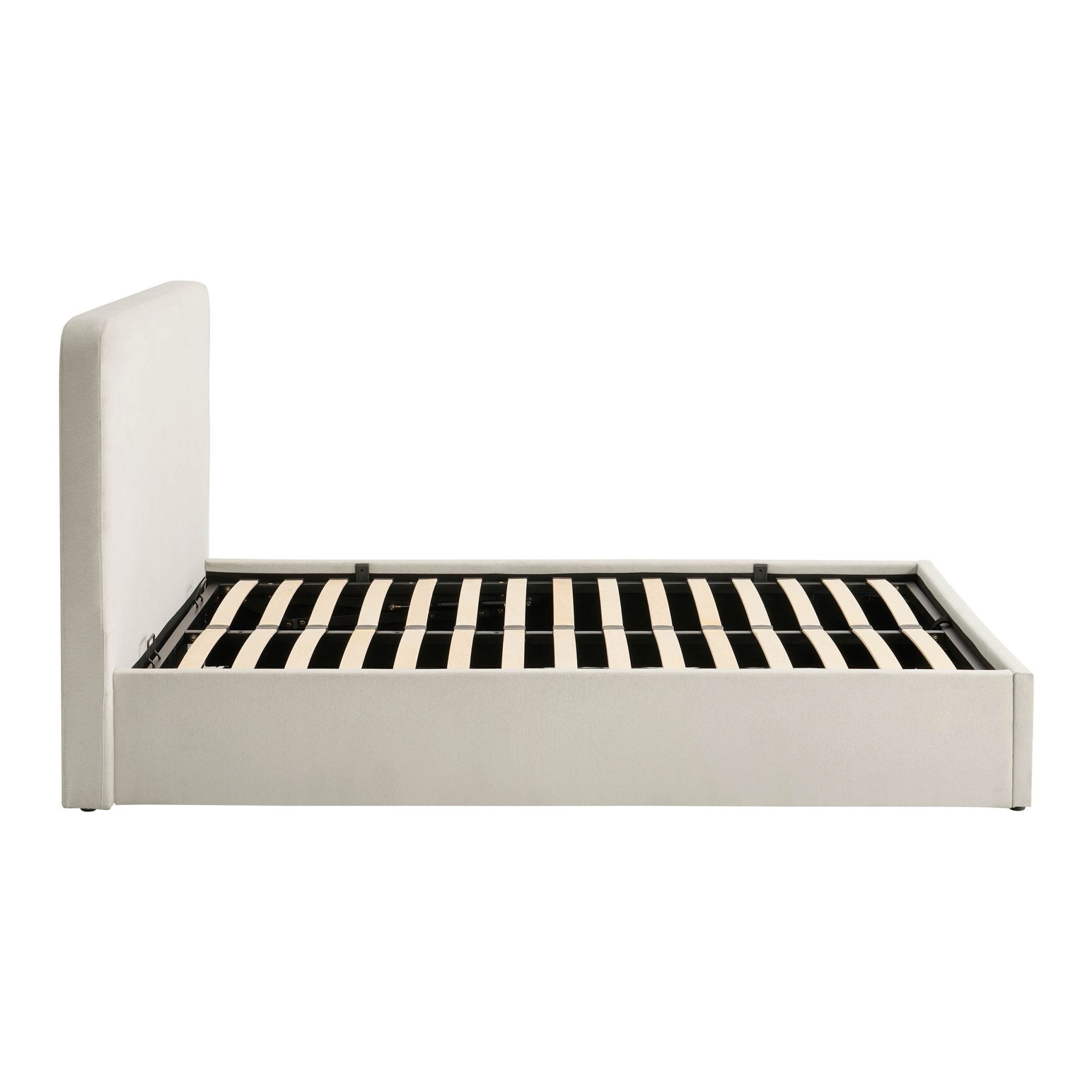 Ascot Ottoman Storage Bed - Cream Linen