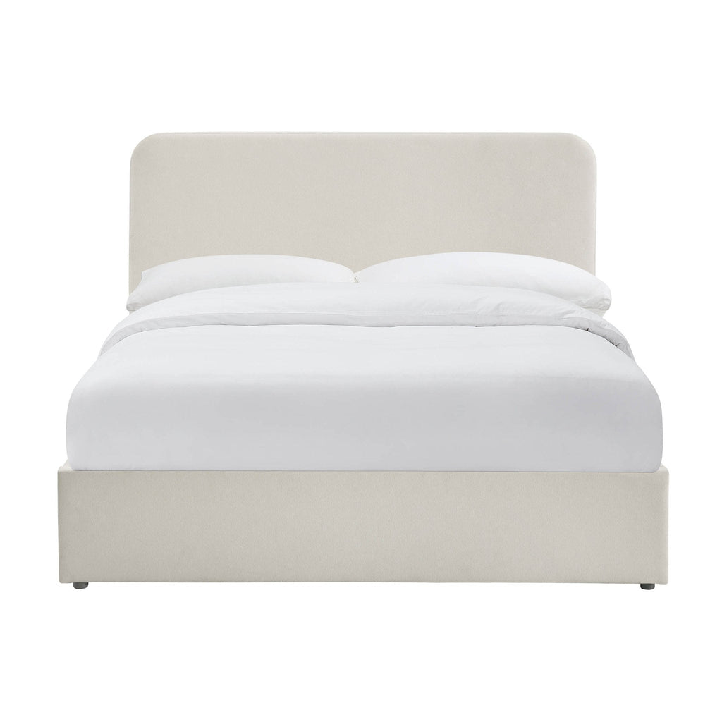 Ascot Ottoman Storage Bed - Cream Linen