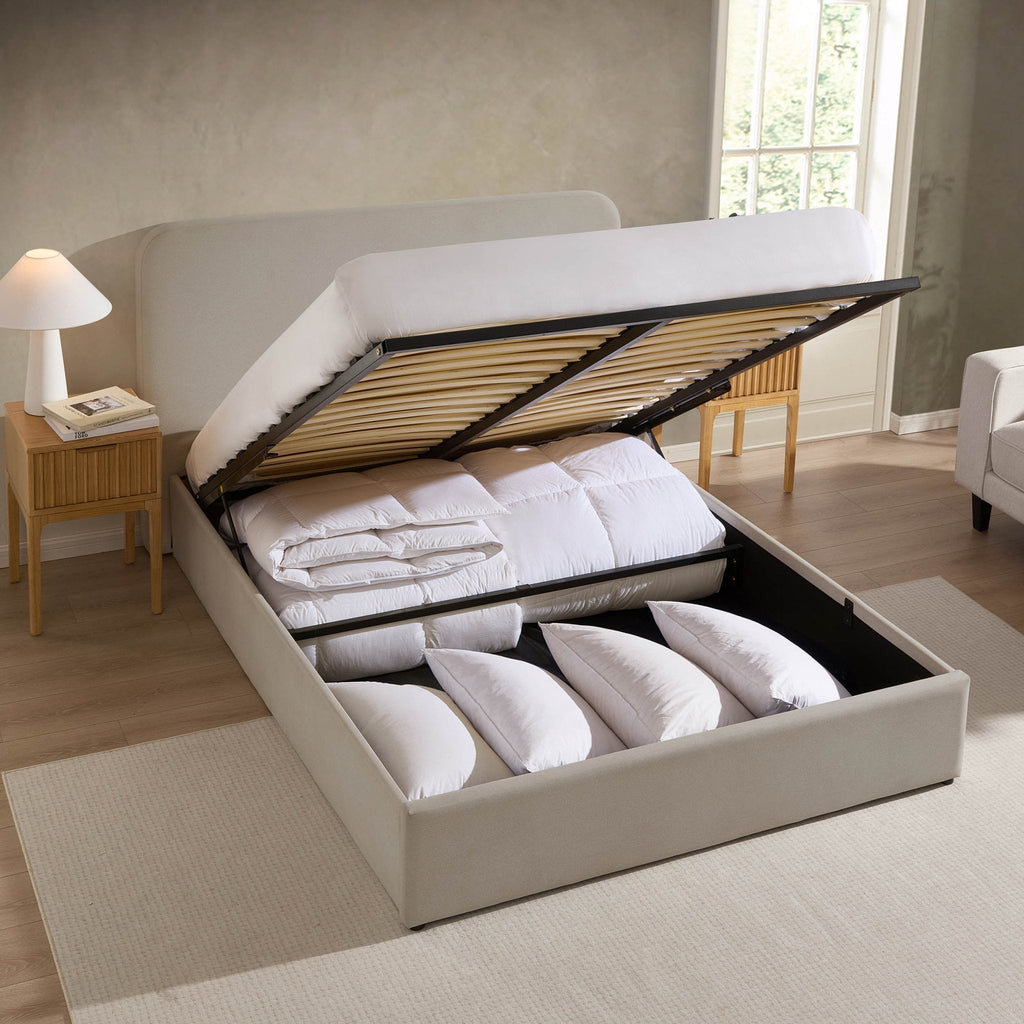 Ascot Ottoman Storage Bed - Natural