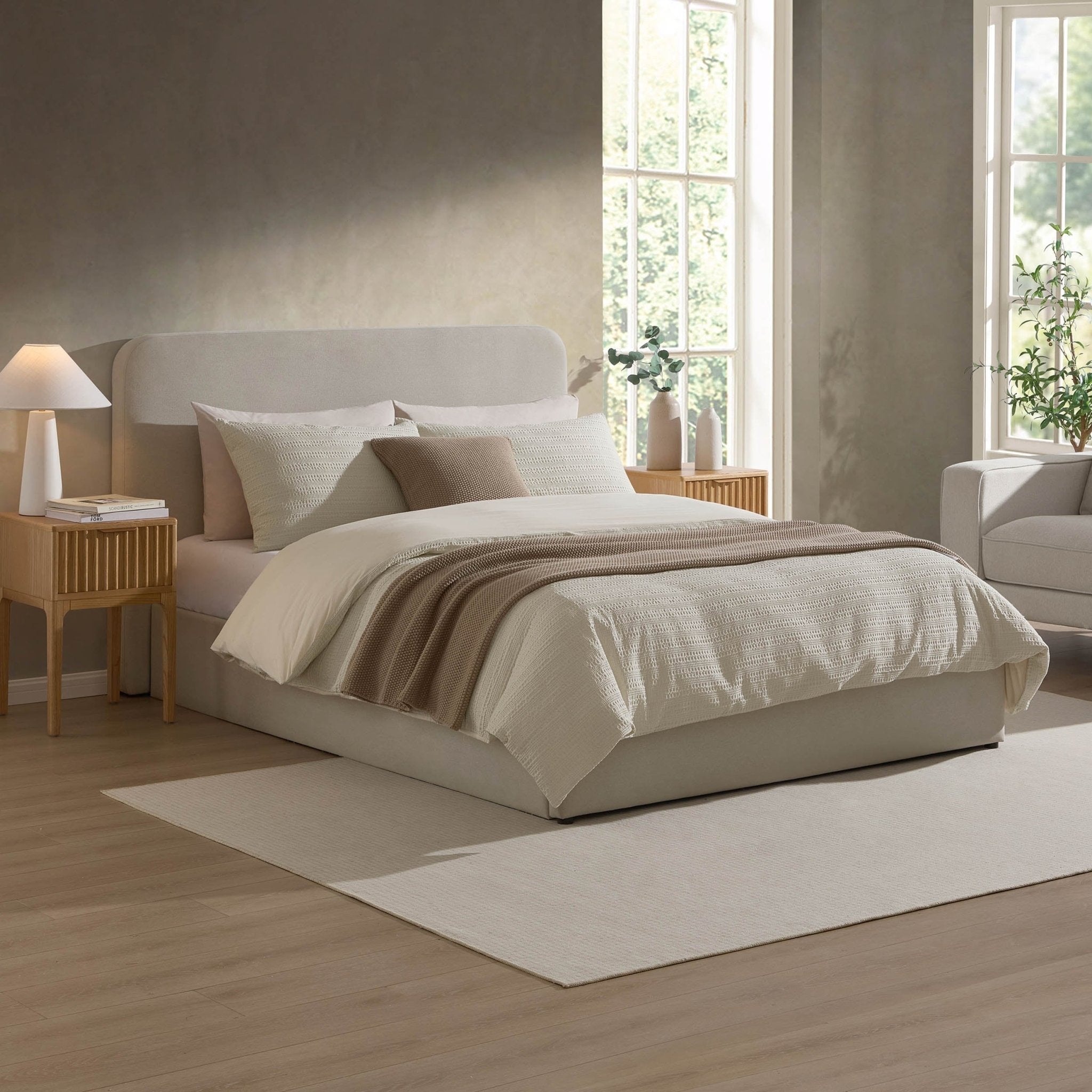 Ascot Ottoman Storage Bed - Natural